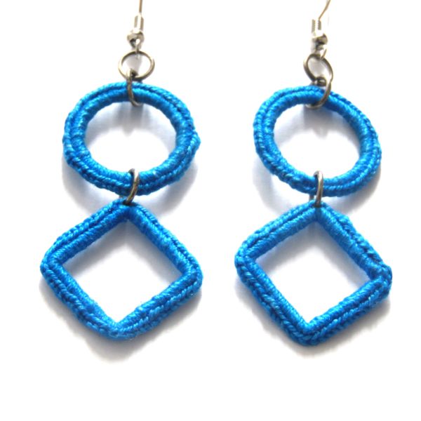 Cercei handmade Turquoise Geometry