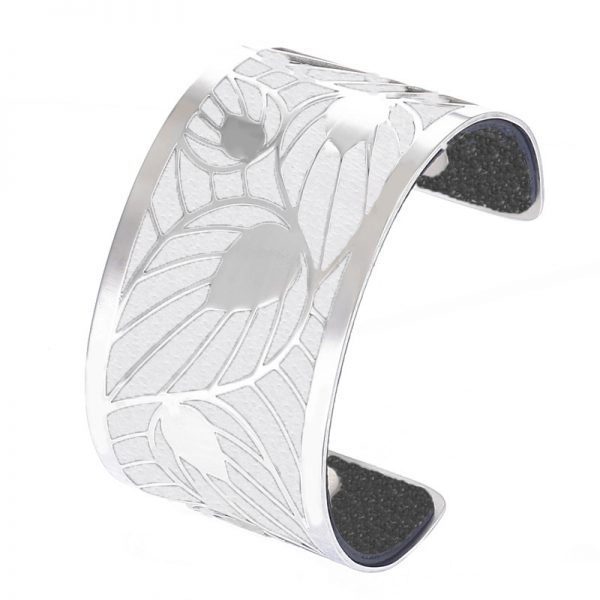 Brățară Leaves 40 MM Alb și Negru - imagine 3