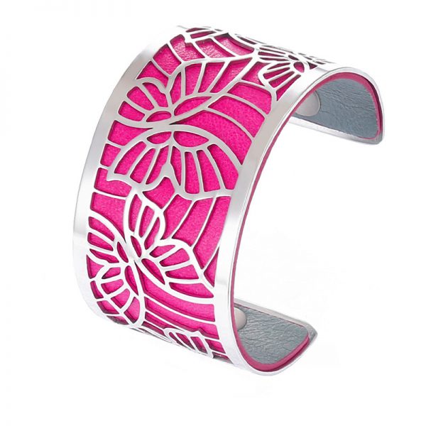 Brățară Butterfly 40 MM Fuxia și Gri - imagine 4