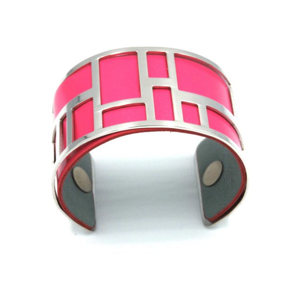 Brățară Labyrinth 40 MM Fuxia și Gri - imagine 3