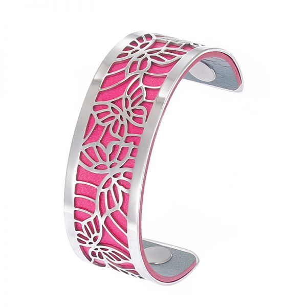Brățară Butterfly 25 MM Fuxia și Gri - imagine 4