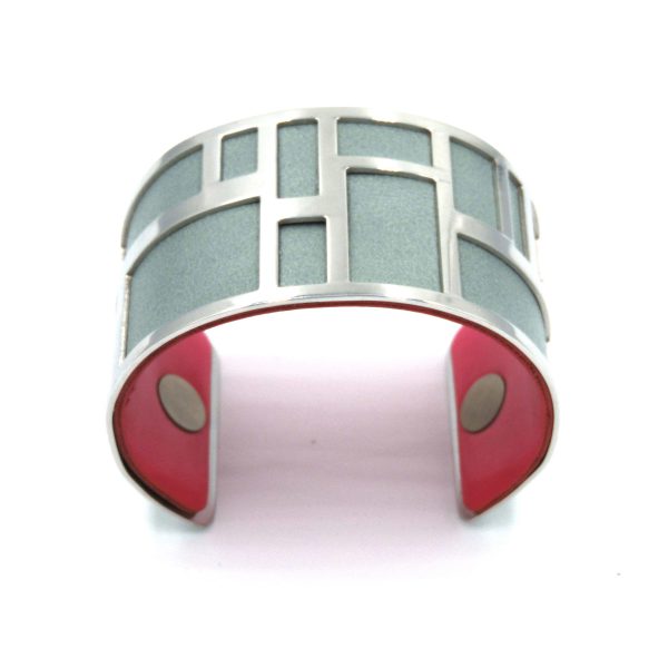 Brățară Labyrinth 40 MM Fuxia și Gri - imagine 4