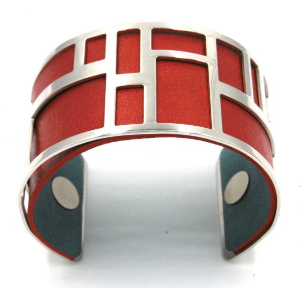 Brățară Labyrinth 40 MM Roșu și Turcoaz - imagine 4