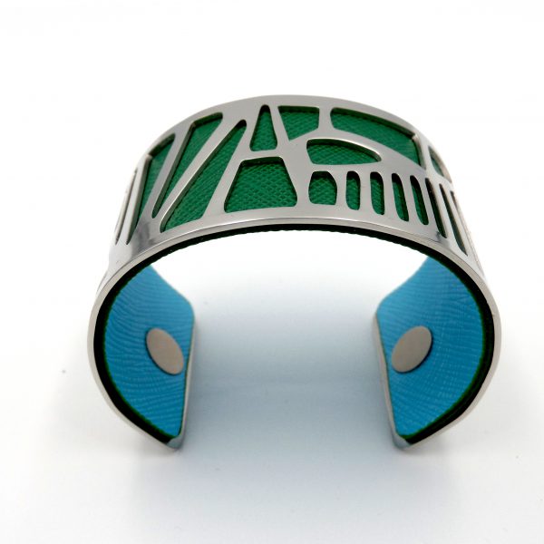 Brățară Woodpacker 40 MM Aqua și Verde - imagine 4