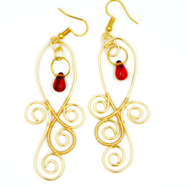 Cercei Teardrop Gold - imagine 2