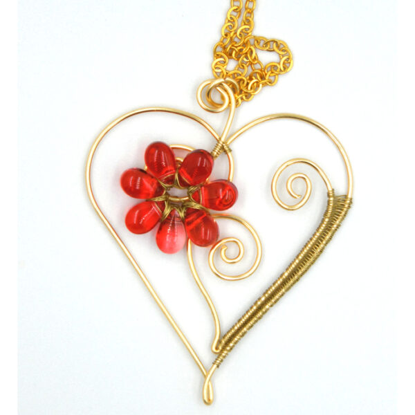 Colier handmade Flower Heart - imagine 2