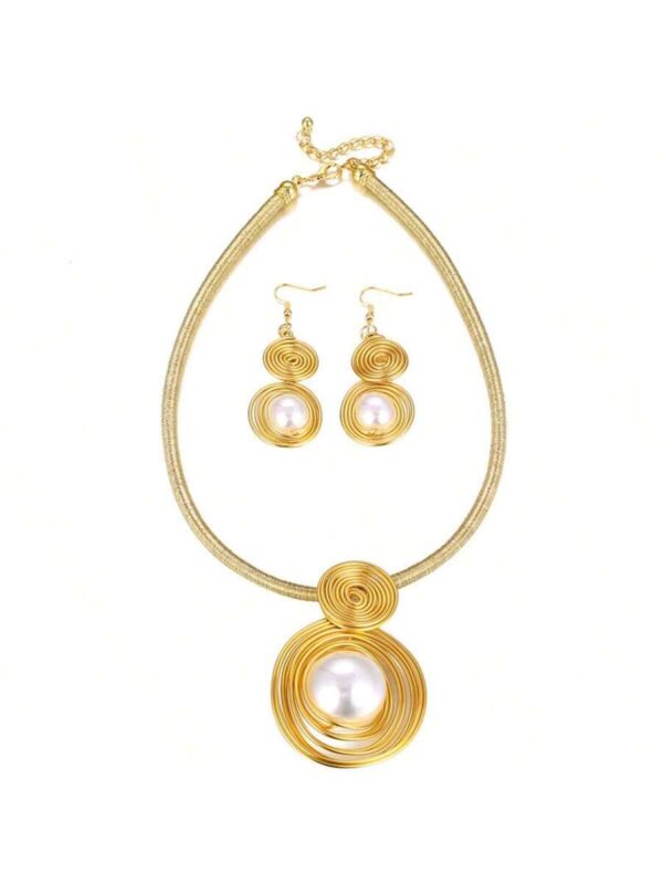 Set colier si cercei handmade Retro Spirals
