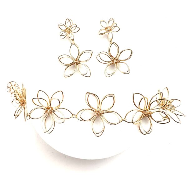 Set brățară si cercei handmade Infinite Flower