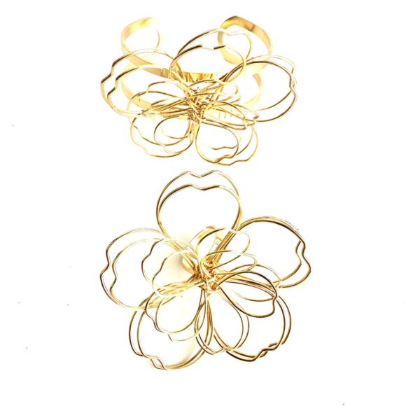 Set brățară si inel handmade Floare de magnolia
